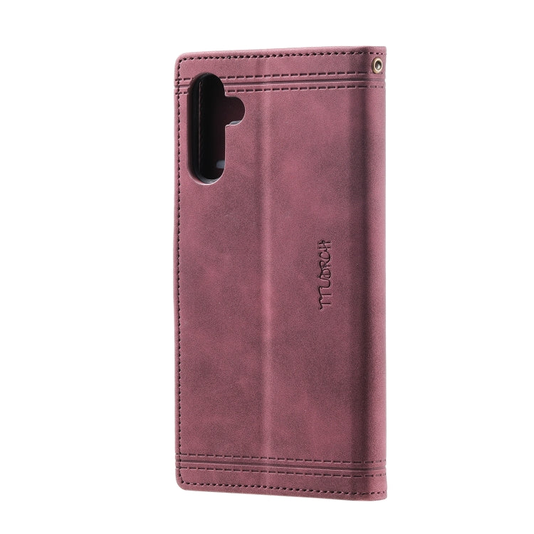 For Samsung Galaxy A16 5G TTUDRCH Embossed Line Splicing Leather Phone Case