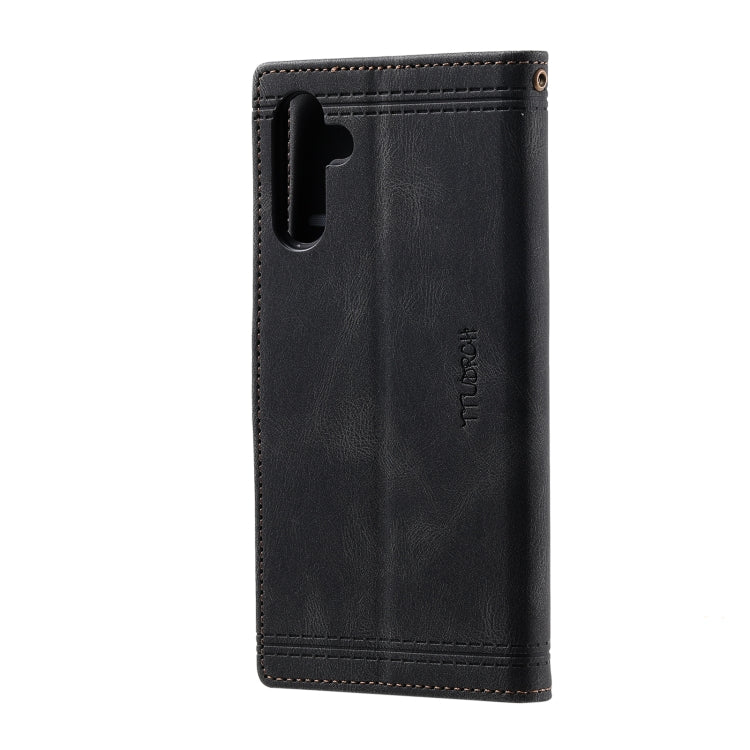 For Samsung Galaxy A16 5G TTUDRCH Embossed Line Splicing Leather Phone Case
