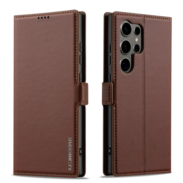 For Samsung Galaxy S22 Ultra 5G LC.IMEEKE L1 Series Frosted Fine Texture PU Phone Case