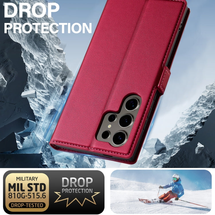 For Samsung Galaxy S22 Ultra 5G LC.IMEEKE L1 Series Frosted Fine Texture PU Phone Case