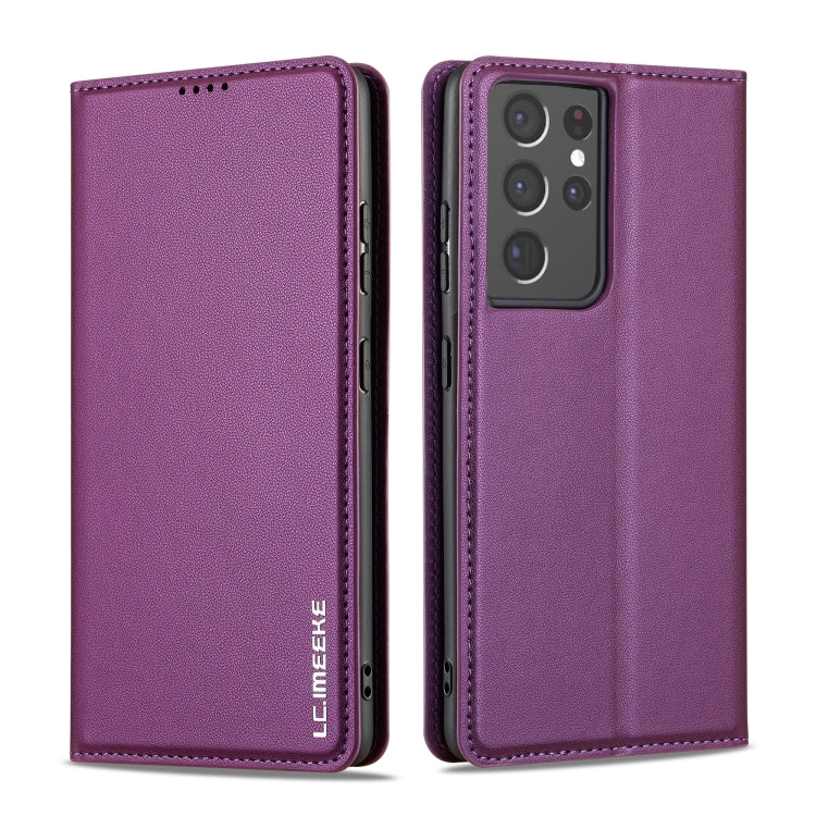 For Samsung Galaxy S21 Ultra 5G LC.IMEEKE L1 Series Frosted Fine Texture PU Phone Case