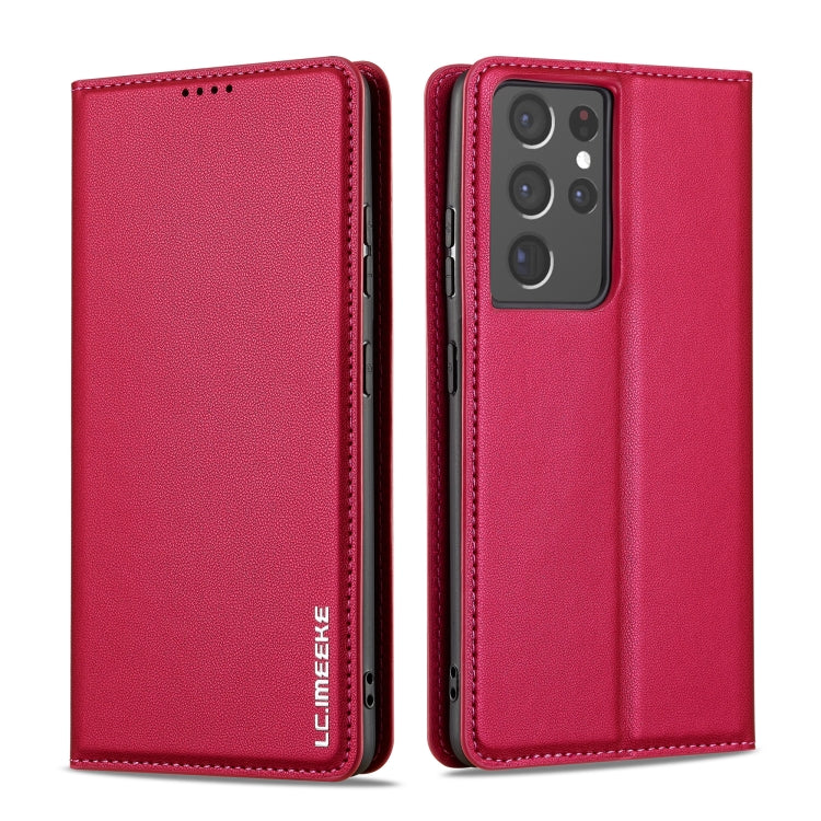 For Samsung Galaxy S21 Ultra 5G LC.IMEEKE L1 Series Frosted Fine Texture PU Phone Case
