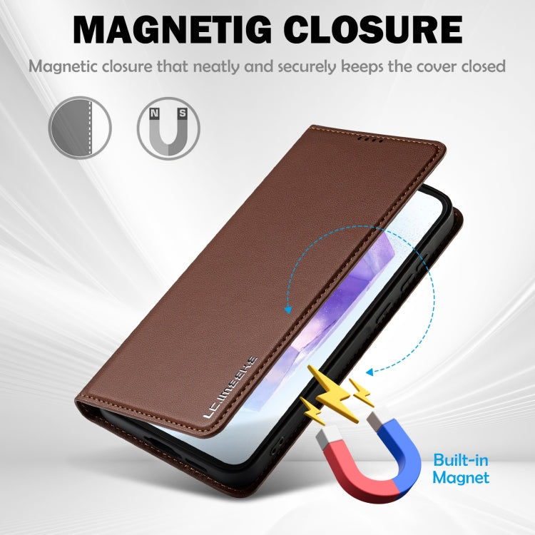 For Samsung Galaxy S25 5G LC.IMEEKE L1 Series Frosted Fine Texture PU Phone Case
