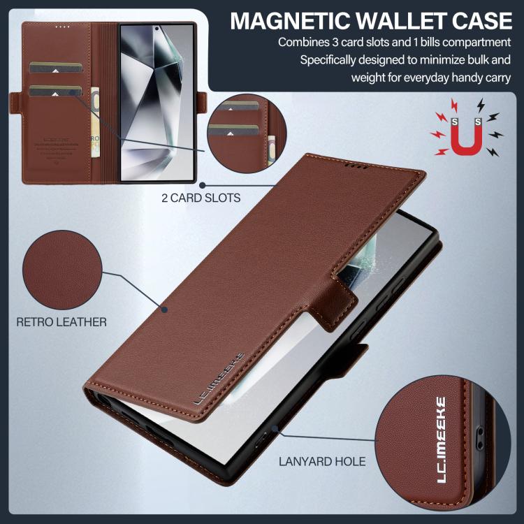 For Samsung Galaxy S26 Ultra 5G LC.IMEEKE L1 Series Frosted Fine Texture PU Phone Case