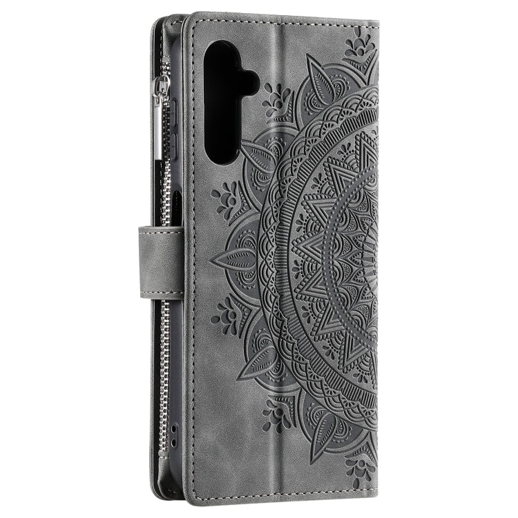 For Samsung Galaxy A16 5G Multi-Card Totem Zipper Leather Phone Case