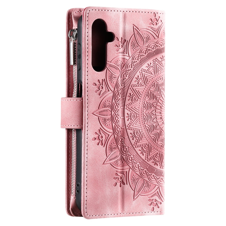 For Samsung Galaxy A16 5G Multi-Card Totem Zipper Leather Phone Case