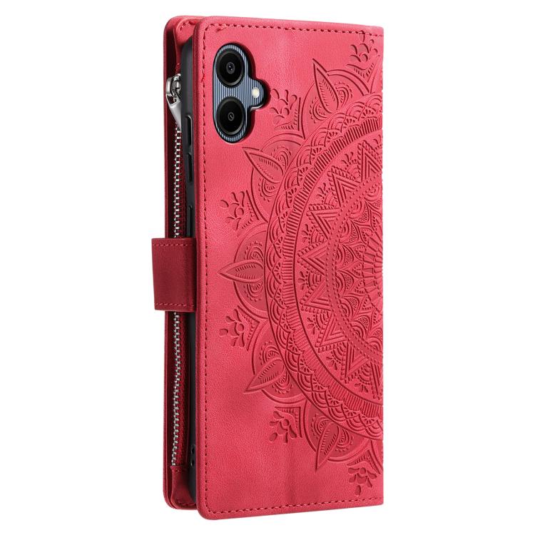 For Samsung Galaxy A06 5G Multi-Card Totem Zipper Leather Phone Case