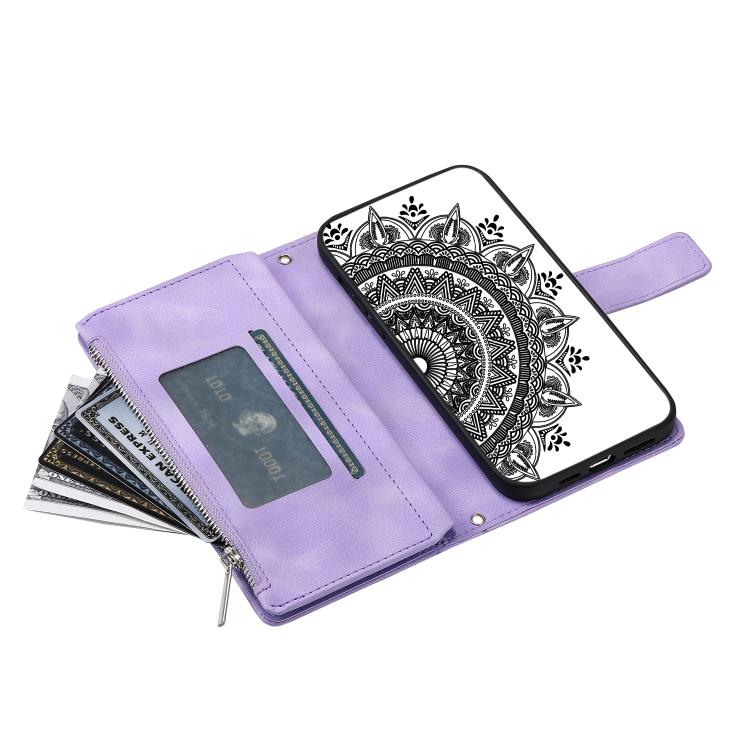 For Samsung Galaxy A06 5G Multi-Card Totem Zipper Leather Phone Case