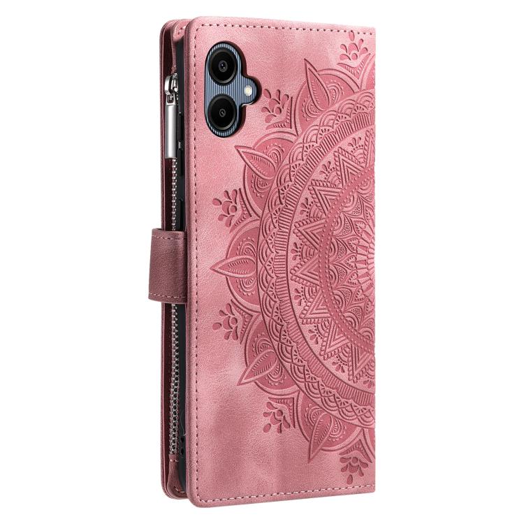 For Samsung Galaxy A06 5G Multi-Card Totem Zipper Leather Phone Case