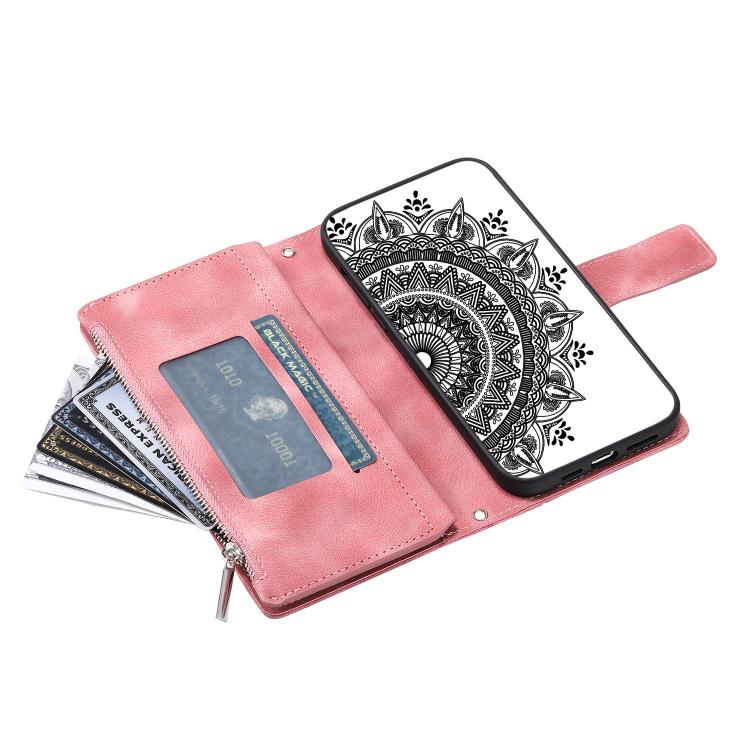 For Samsung Galaxy A06 5G Multi-Card Totem Zipper Leather Phone Case