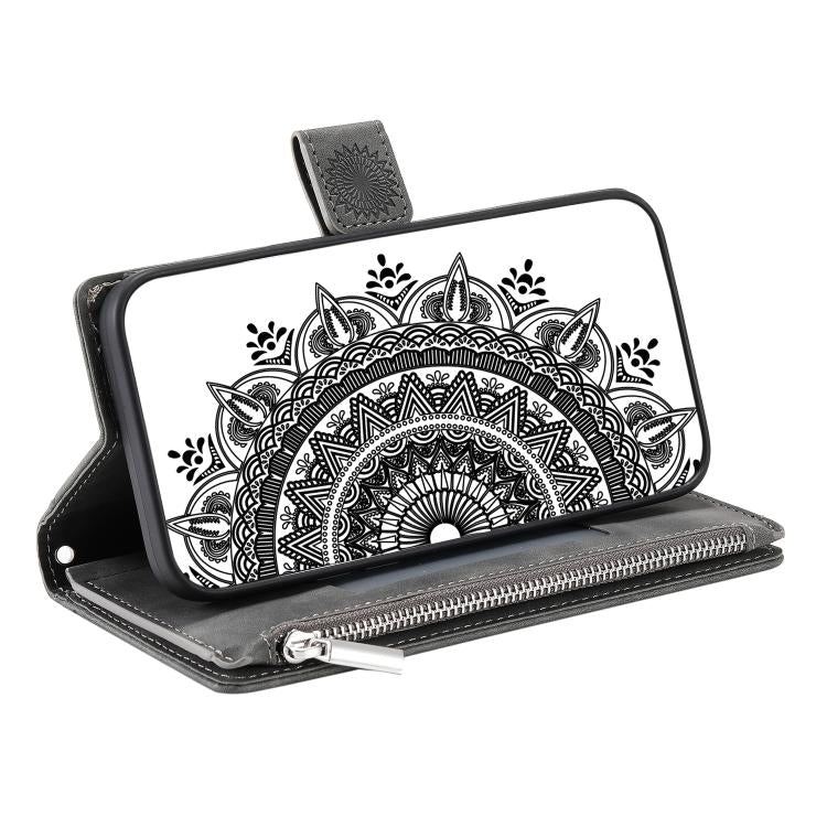 For Samsung Galaxy A07 4G Multi-Card Totem Zipper Leather Phone Case