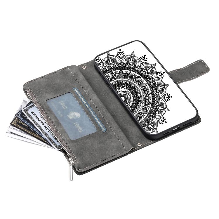 For Samsung Galaxy A07 4G Multi-Card Totem Zipper Leather Phone Case