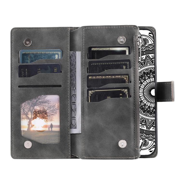 For Samsung Galaxy A37 5G Multi-Card Totem Zipper Leather Phone Case
