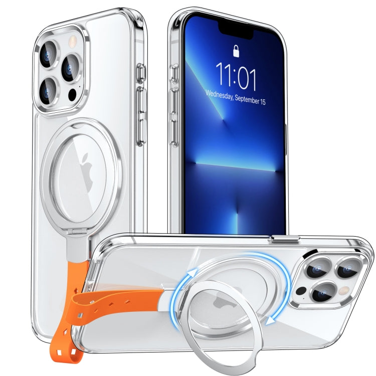 For iPhone 13 Pro Max Holder Hand Strap MagSafe Transparent Phone Case