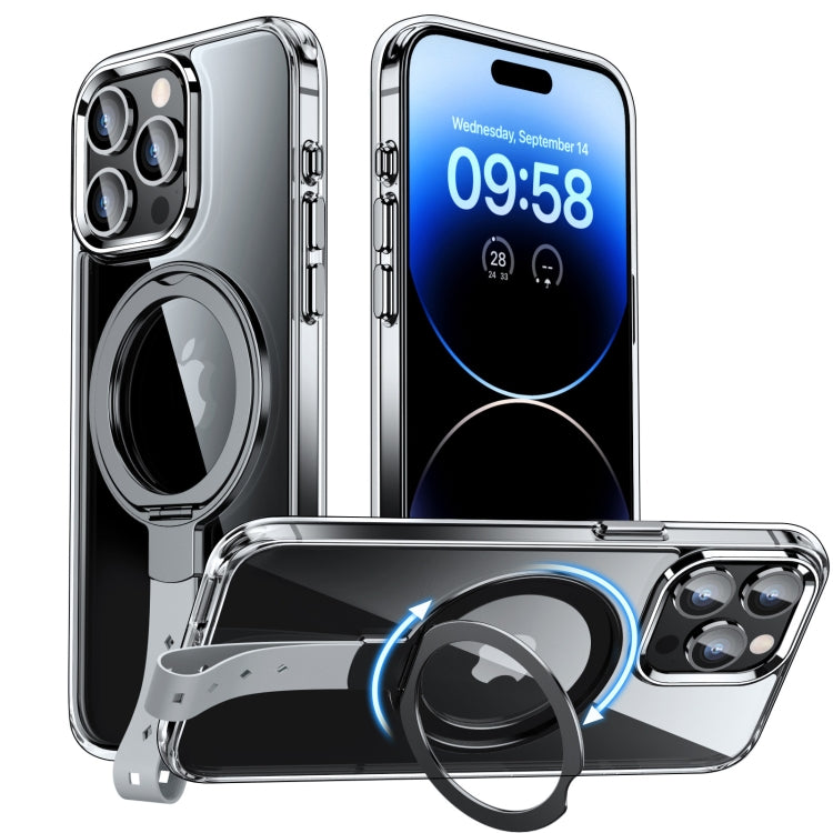 For iPhone 14 Pro Holder Hand Strap MagSafe Transparent Phone Case