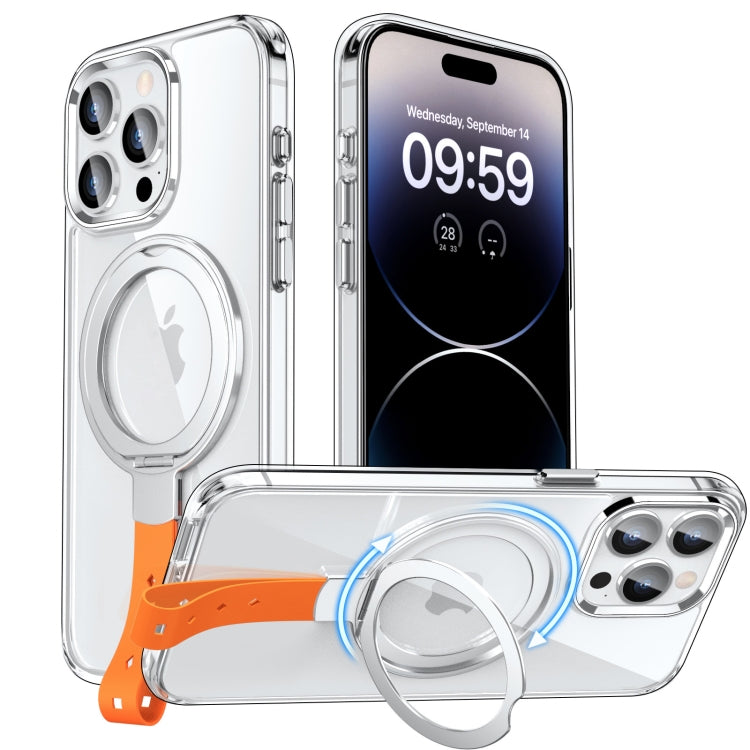 For iPhone 14 Pro Holder Hand Strap MagSafe Transparent Phone Case
