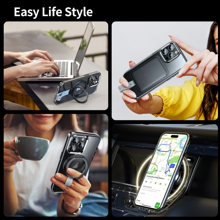 For iPhone 14 Pro Holder Hand Strap MagSafe Transparent Phone Case