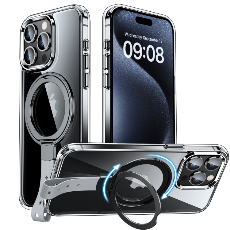 For iPhone 15 Pro Holder Hand Strap MagSafe Transparent Phone Case