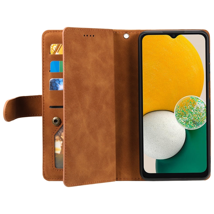 For Samsung Galaxy A16 5G Nine Card Zipper Bag Leather Phone Case with Lanyard