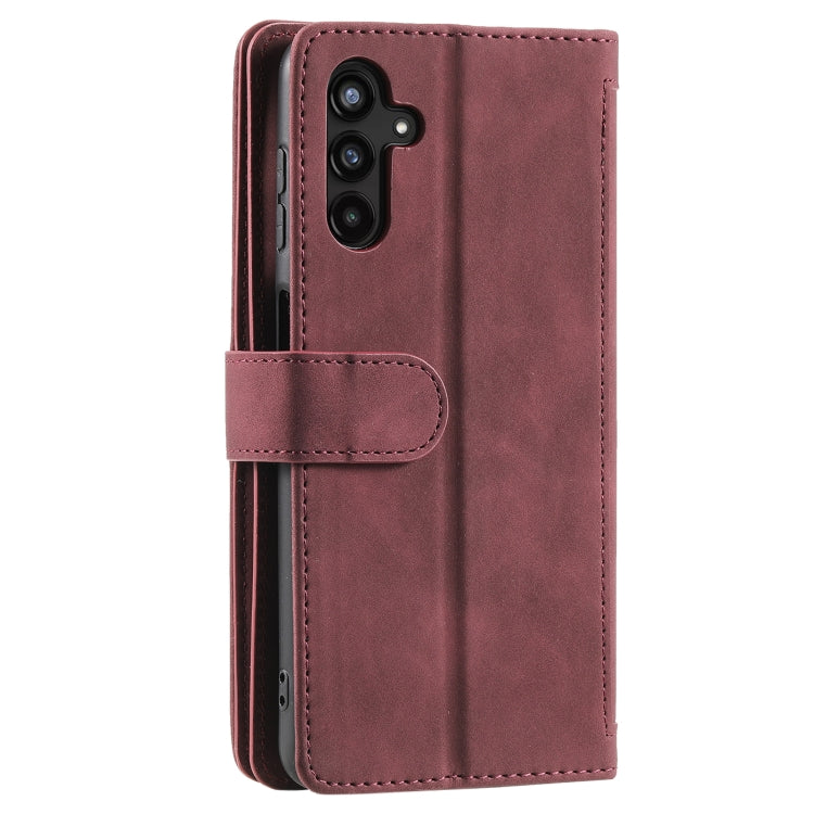 For Samsung Galaxy A16 5G Nine Card Zipper Bag Leather Phone Case with Lanyard