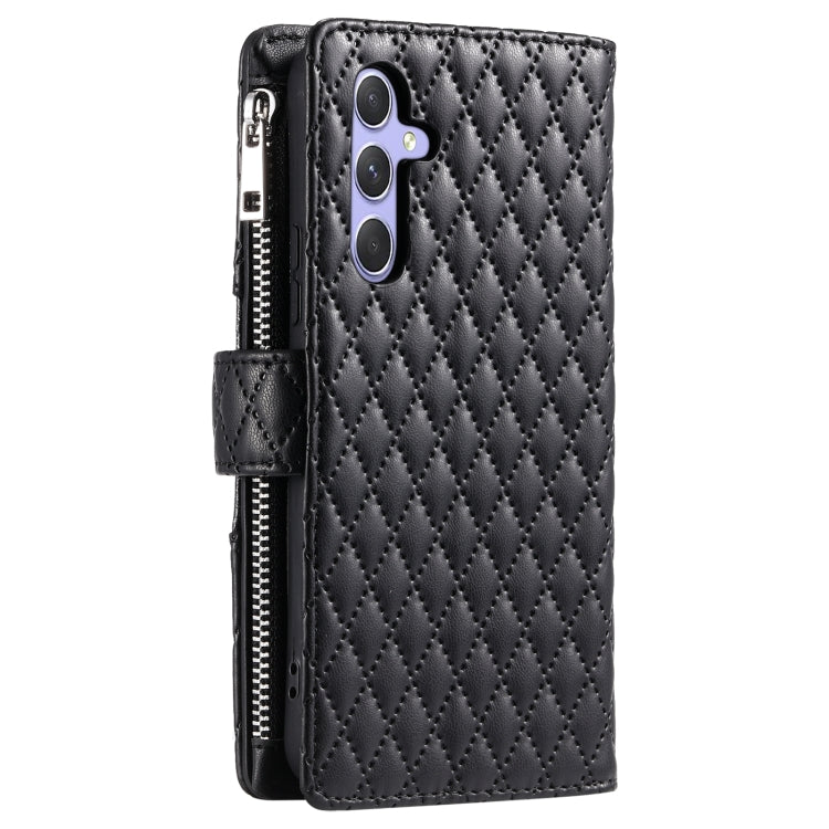 For Samsung Galaxy A16 5G Glitter Lattice Zipper Wallet Leather Phone Case