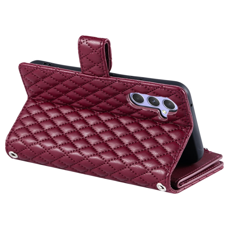 For Samsung Galaxy A16 5G Glitter Lattice Zipper Wallet Leather Phone Case