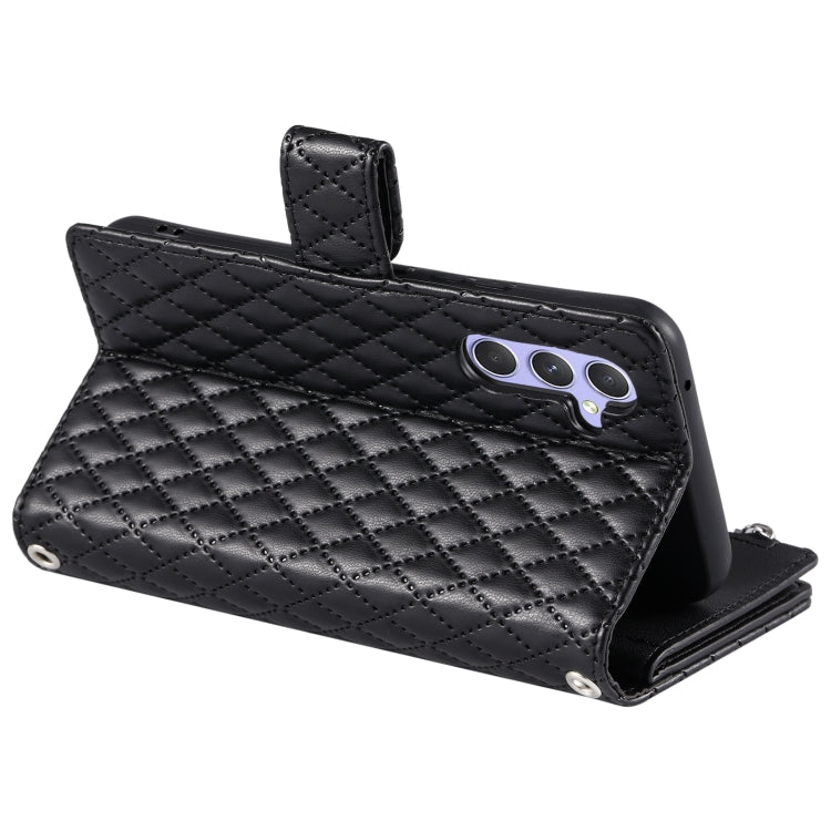 For Samsung Galaxy A36 Glitter Lattice Zipper Wallet Leather Phone Case