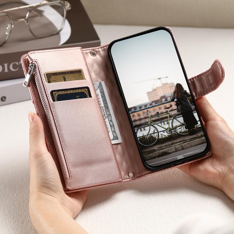 For Samsung Galaxy A17 5G Glitter Lattice Zipper Wallet Leather Phone Case