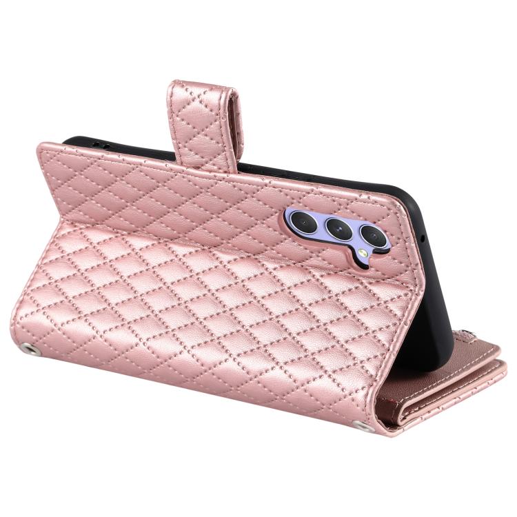 For Samsung Galaxy A37 5G Glitter Lattice Zipper Wallet Leather Phone Case
