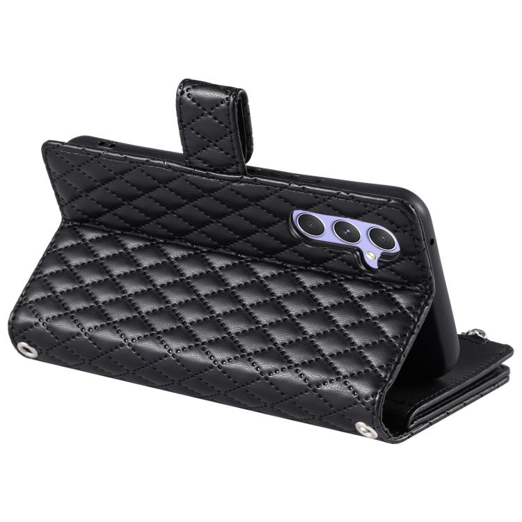 For Samsung Galaxy A57 5G Glitter Lattice Zipper Wallet Leather Phone Case