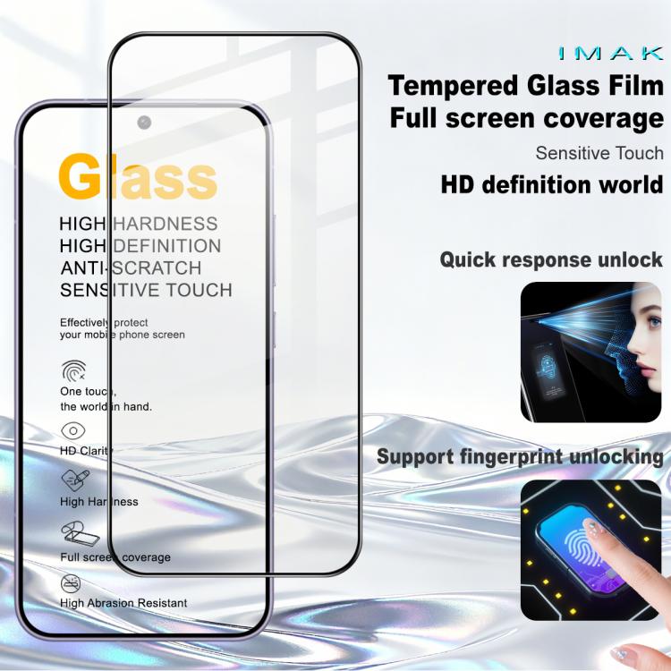For Honor Magic8 Pro Air 5G imak 9H Surface Hardness Full Screen Tempered Glass Film Pro+ Series