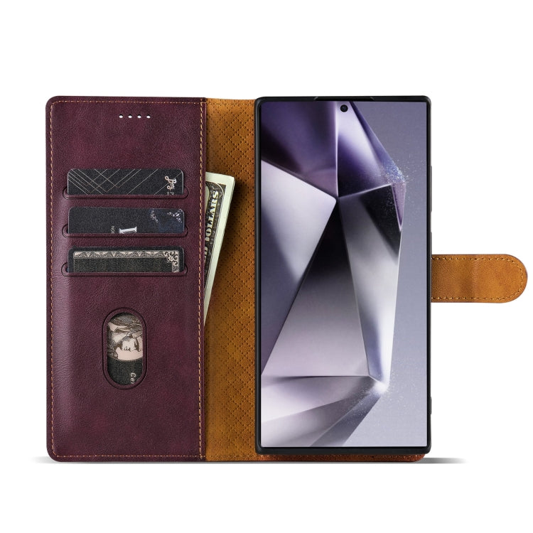 For Samsung Galaxy S22 Ultra 5G N.BEKUS CSJ-P1 Solid Color Leather Phone Case