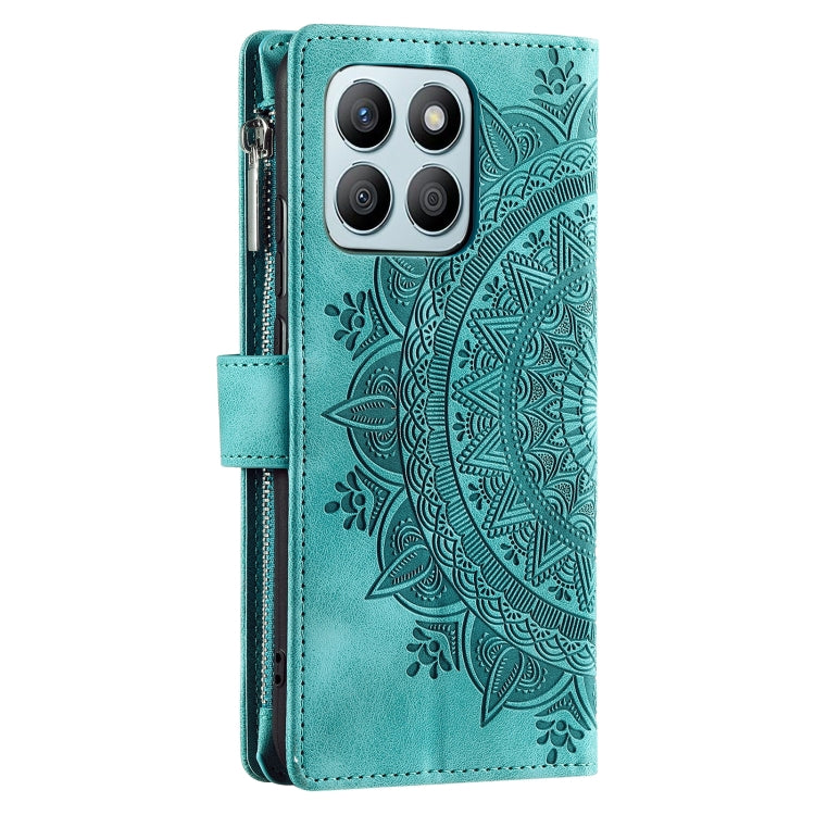 For Honor X6b 4G Global Multi-Card Totem Zipper Leather Phone Case