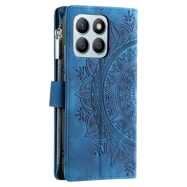 For Honor X6b 4G Global Multi-Card Totem Zipper Leather Phone Case