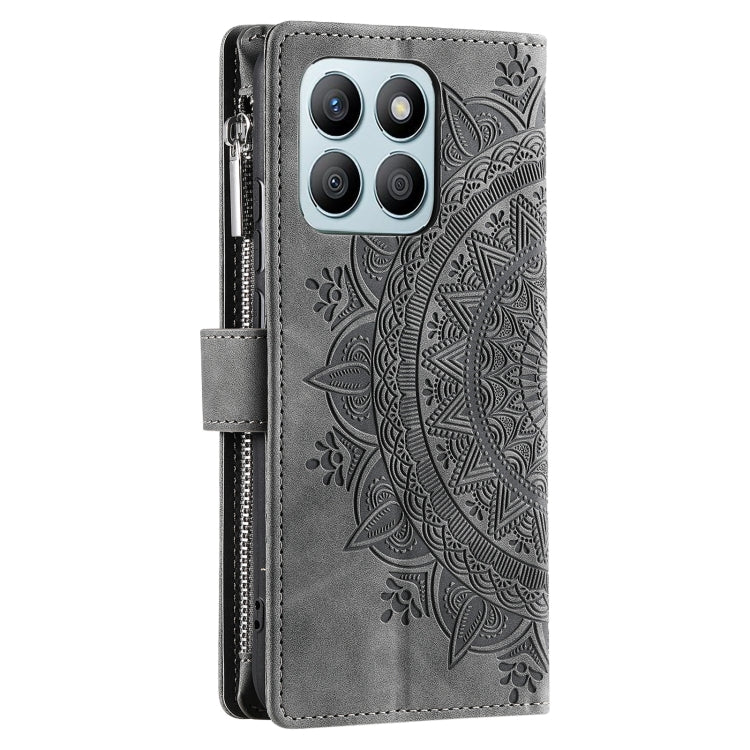 For Honor X6b 4G Global Multi-Card Totem Zipper Leather Phone Case