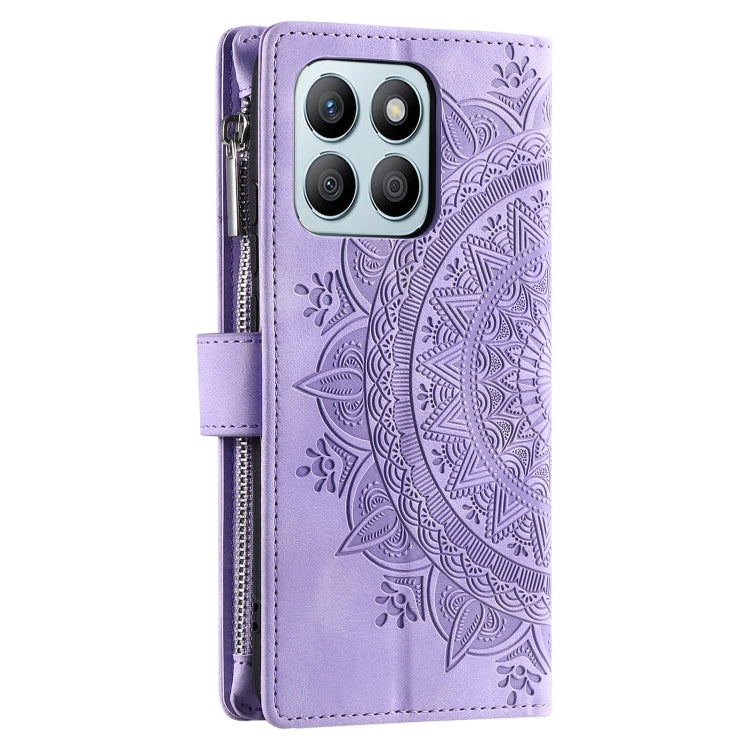 For Honor X6b 4G Global Multi-Card Totem Zipper Leather Phone Case