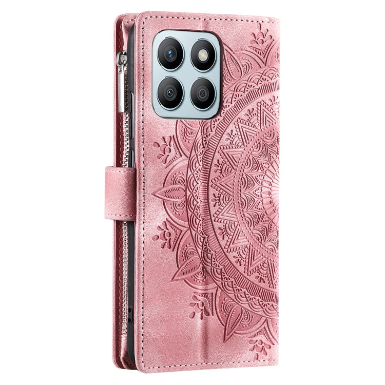 For Honor X6b 4G Global Multi-Card Totem Zipper Leather Phone Case