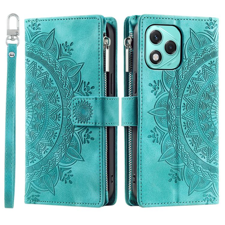 For Honor 400 Lite Global Multi-Card Totem Zipper Leather Phone Case