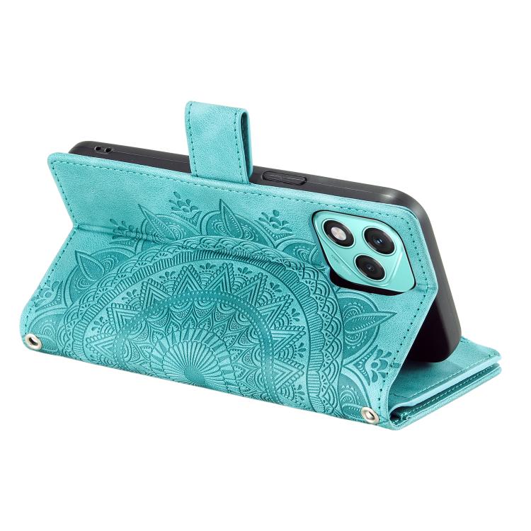 For Honor 400 Lite Global Multi-Card Totem Zipper Leather Phone Case