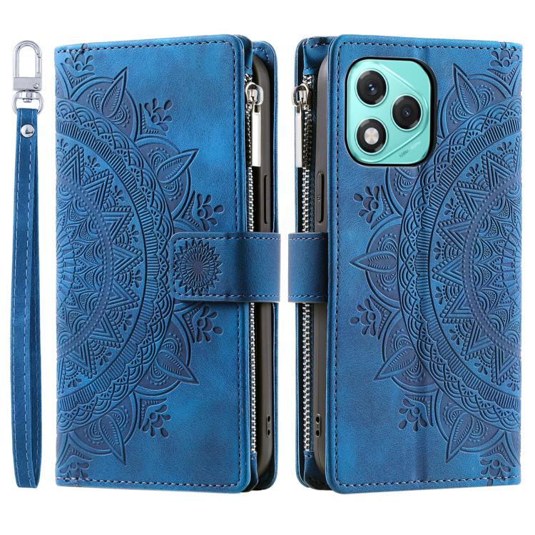 For Honor 400 Lite Global Multi-Card Totem Zipper Leather Phone Case