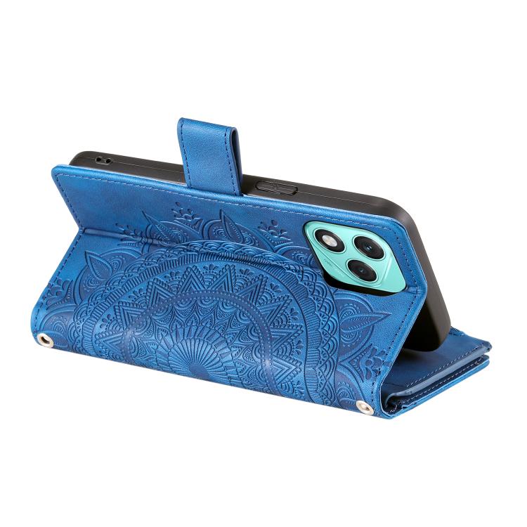 For Honor 400 Lite Global Multi-Card Totem Zipper Leather Phone Case