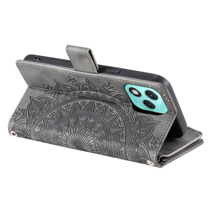 For Honor 400 Lite Global Multi-Card Totem Zipper Leather Phone Case