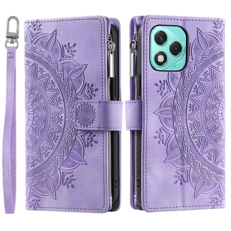 For Honor 400 Lite Global Multi-Card Totem Zipper Leather Phone Case