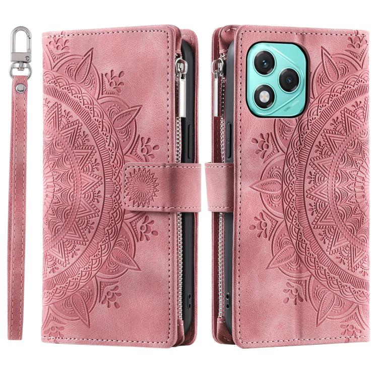 For Honor 400 Lite Global Multi-Card Totem Zipper Leather Phone Case