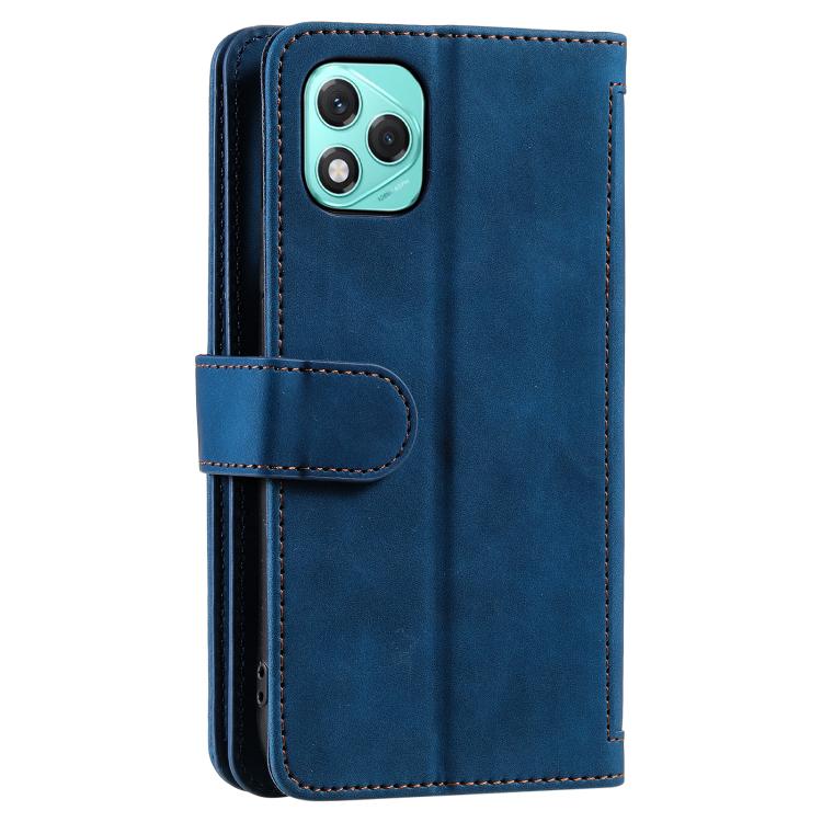 For Honor 400 Lite Global Nine Card Zipper Bag Leather Phone Case with Lanyard
