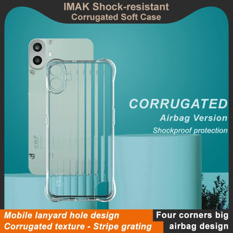 For Nothing CMF Phone 1 IMAK Corrugated Texture Airbag TPU Phone Case - Transparent