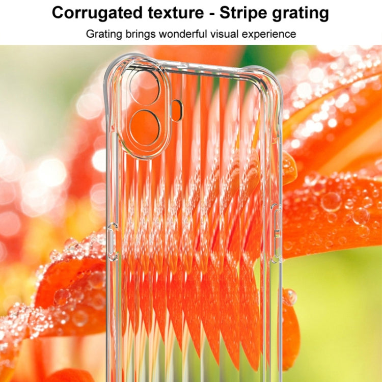 For Nothing CMF Phone 1 IMAK Corrugated Texture Airbag TPU Phone Case - Transparent