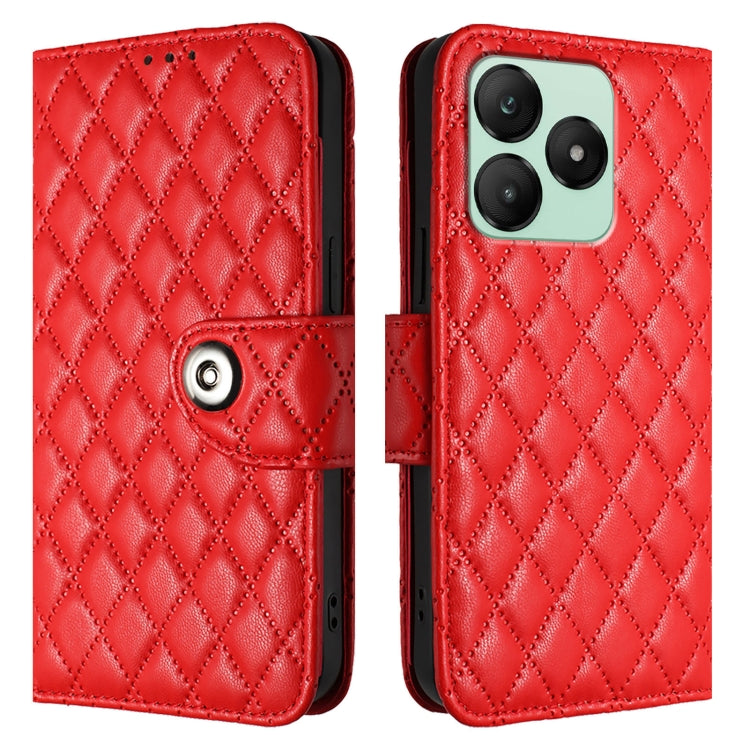 For Wiko T20  Rhombic Texture Flip Leather Phone Case with Lanyard