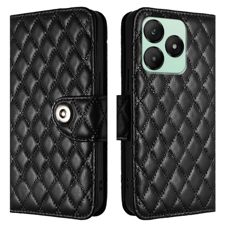 For Wiko T20  Rhombic Texture Flip Leather Phone Case with Lanyard