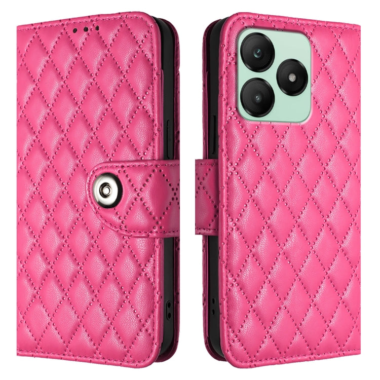 For Wiko T20  Rhombic Texture Flip Leather Phone Case with Lanyard